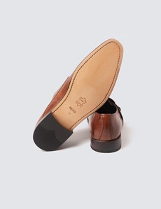 Men's Brown Leather Monk Shoe 