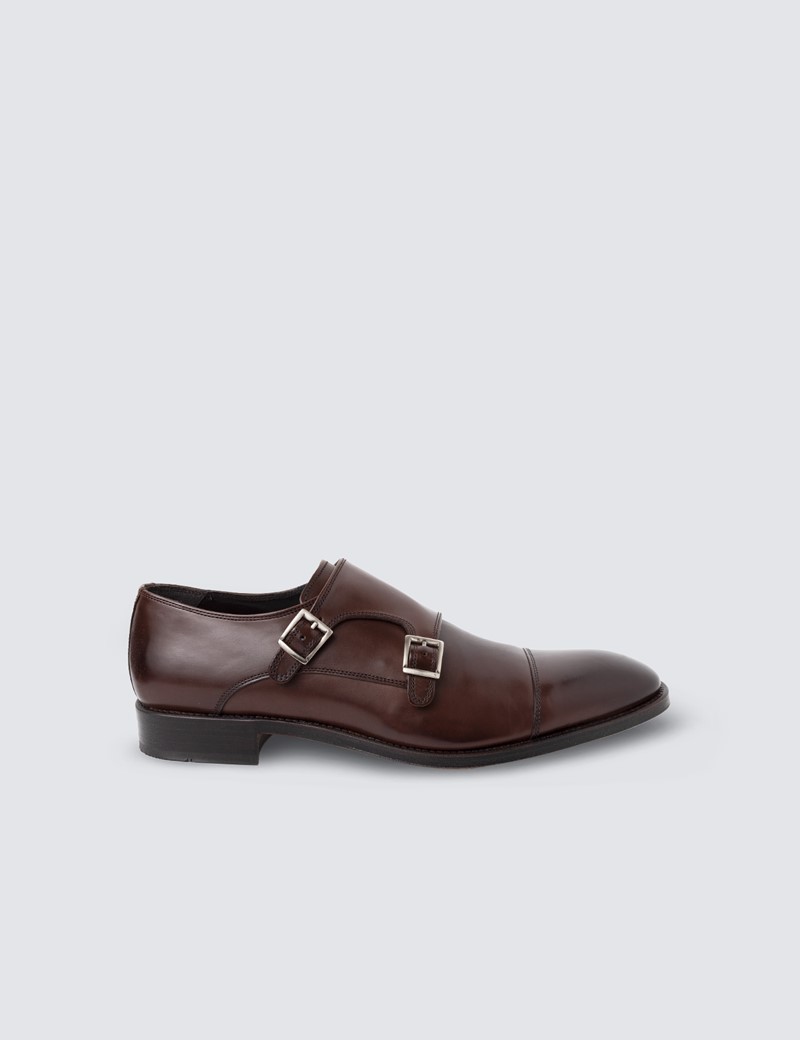 Business Schuhe – Doppelter Monk – Leder – Dunkelbraun