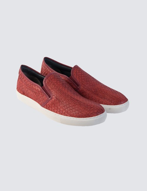 mens red slip on shoes