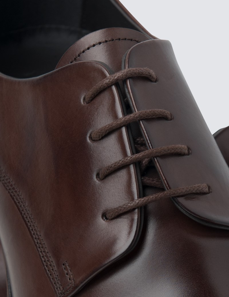 Men's Brown Leather Wholecut Shoe with Rubber Sole in Brown | Hawes ...