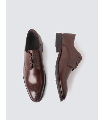 Business Schuhe – Derby – Leder – Dunkelbraun