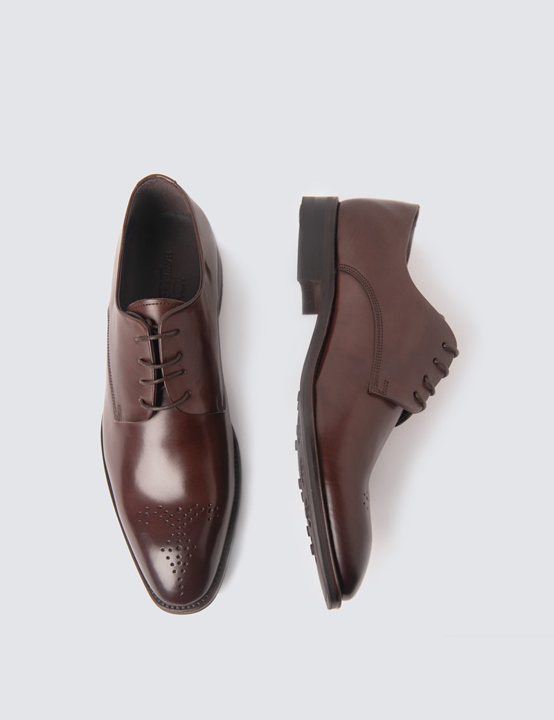 Business Schuhe – Derby – Leder – Dunkelbraun