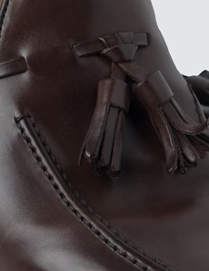 Men's Brown Leather Tassel Loafer | Hawes & Curtis