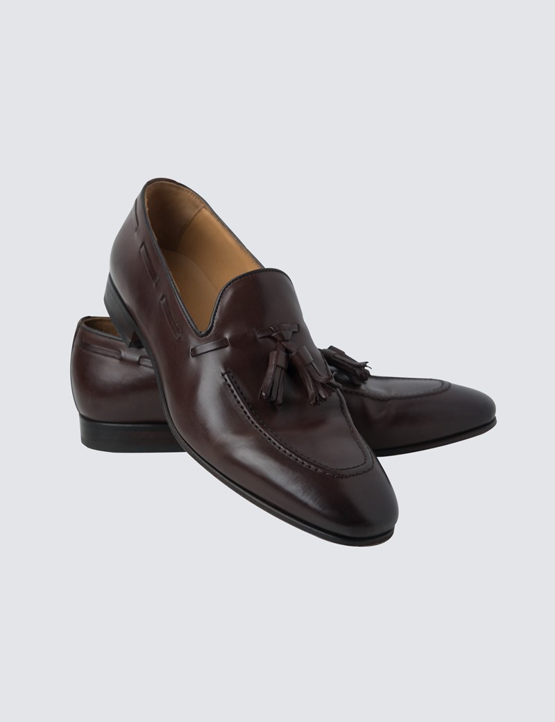 Men's Brown Leather Tassel Loafer | Hawes & Curtis