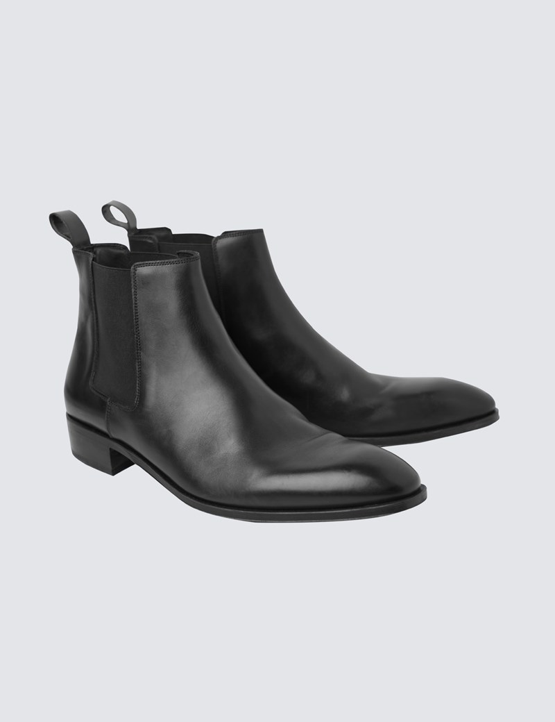 Men's Black Leather Chelsea Boot | Hawes & Curtis