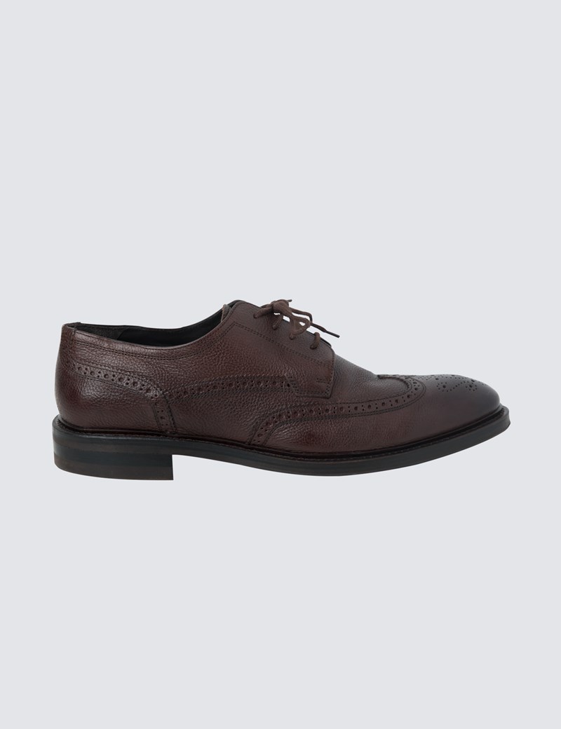 Mens Brown Leather Brogue Hawes And Curtis 4389