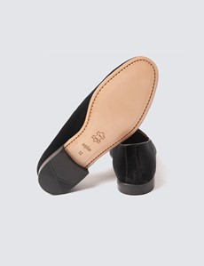 Men's Black Velvet Loafers 
