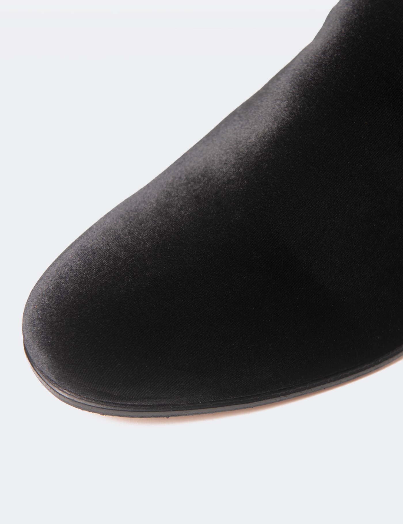 Velvet Men’s Loafers with Handmade Leather Sole in Black Hawes