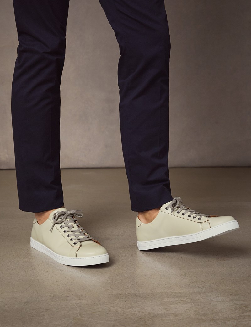 Men’s White Leather Trainers | Hawes and Curtis