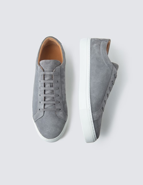 mens grey suede trainers