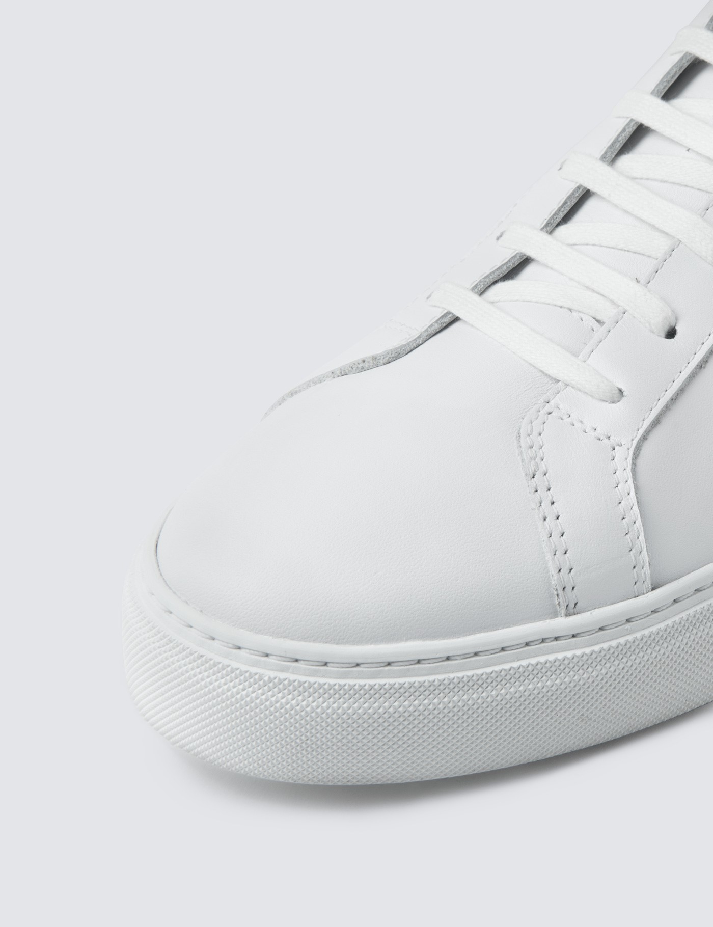 Leather Men's Trainers with Rubber outsole in White| Hawes & Curtis | UK