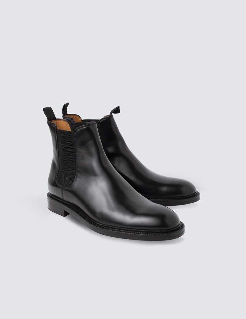 Men's Black Leather Chelsea Boot | Hawes & Curtis