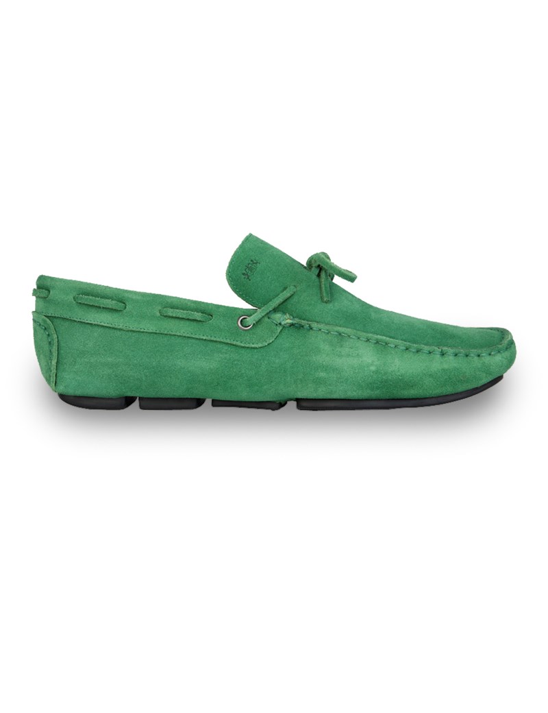 Men's Green Suede Driving Shoe Hawes & Curtis