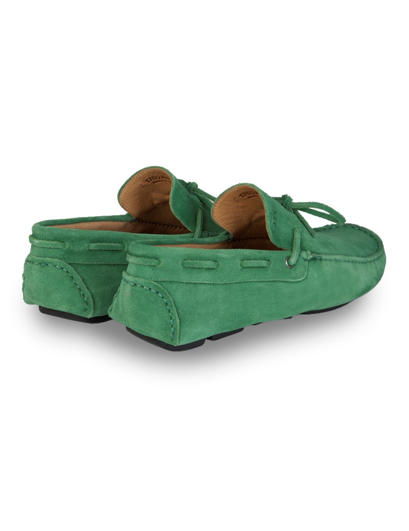 Men's Green Suede Driving Shoe Hawes & Curtis