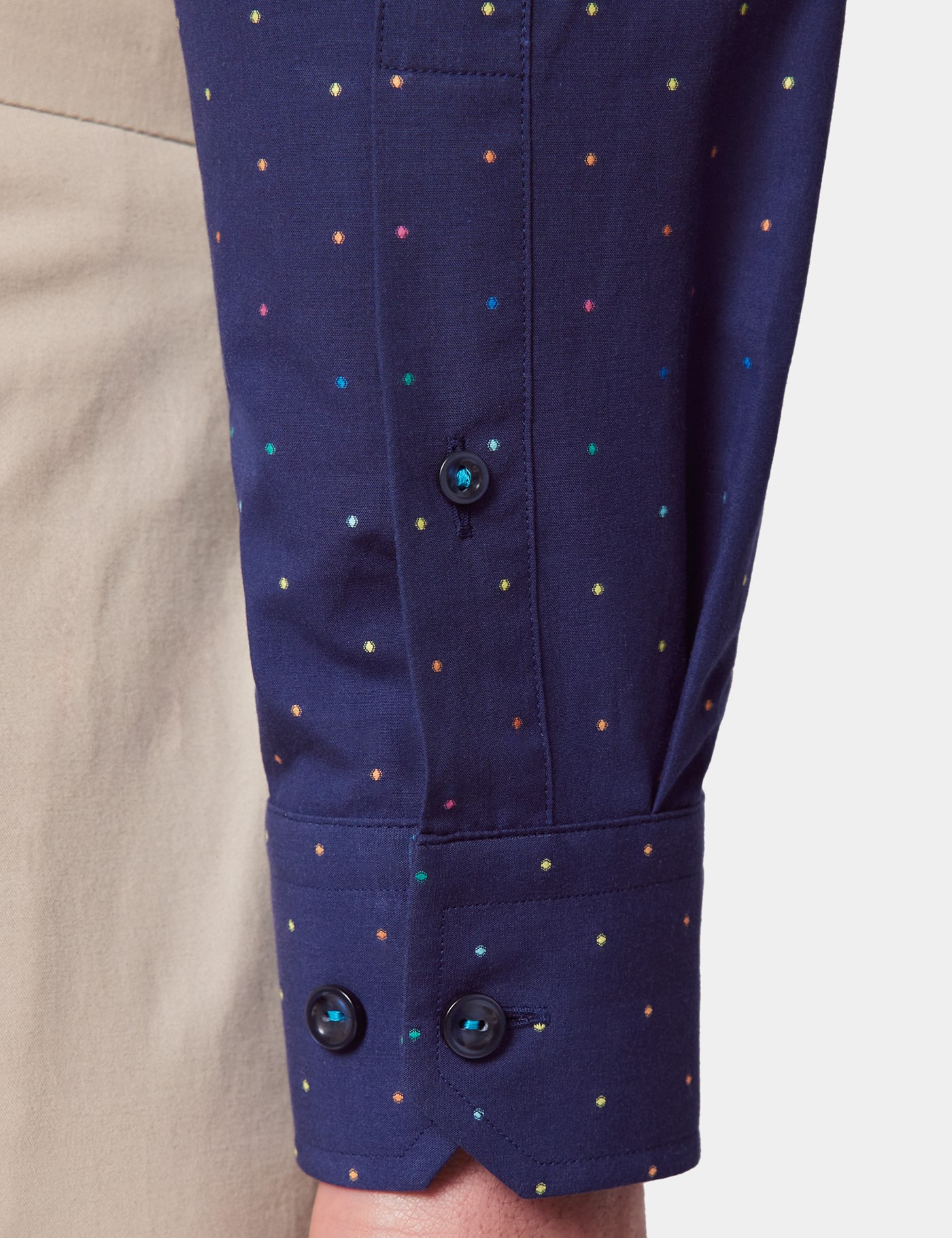 Hawes & Curtis Slim Fit Navy Micro Dots Curtis Shirt Size: XXXL image 4