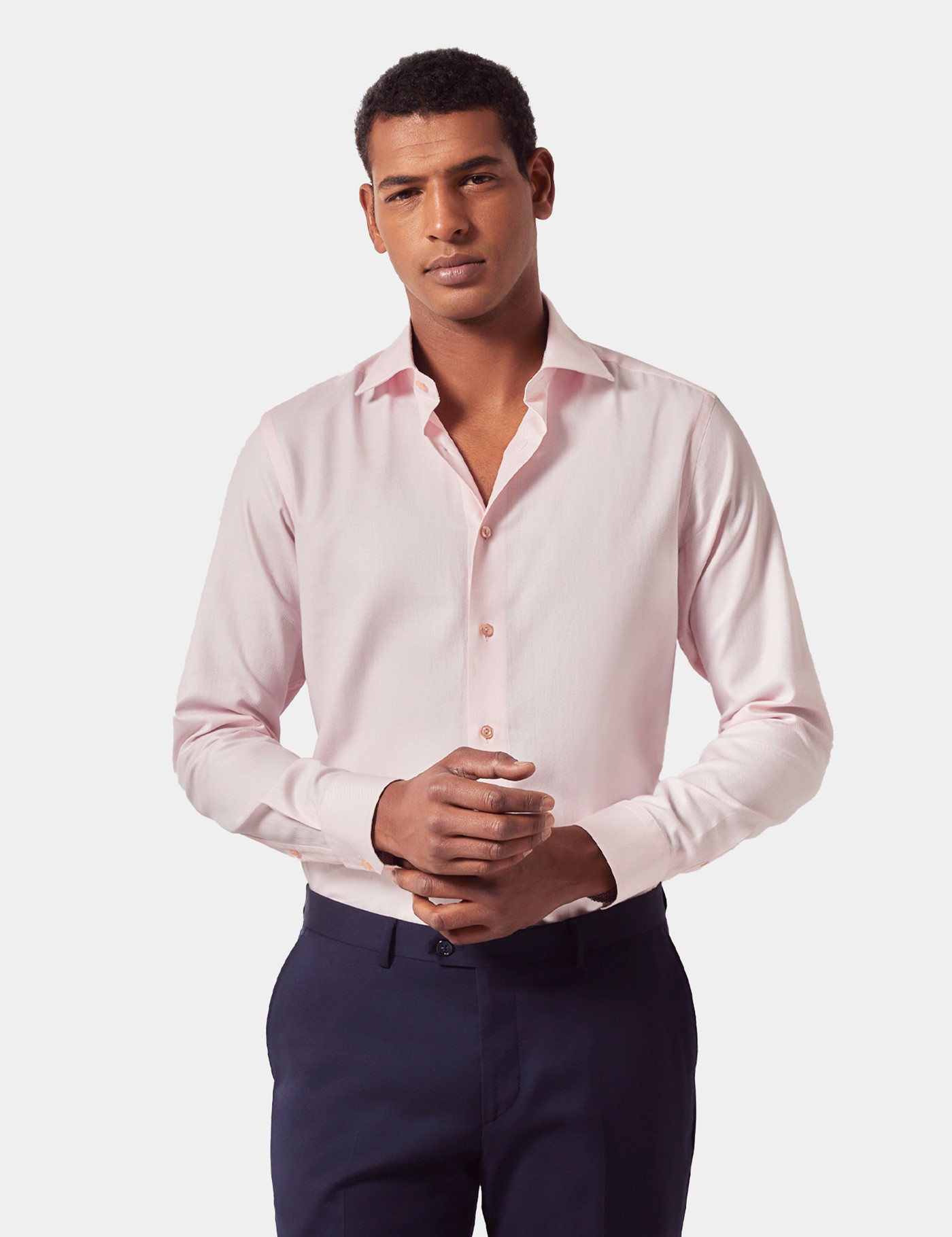 Hawes & Curtis Slim Fit Pink Curtis Shirt | Contrast Detail Size: XXXL