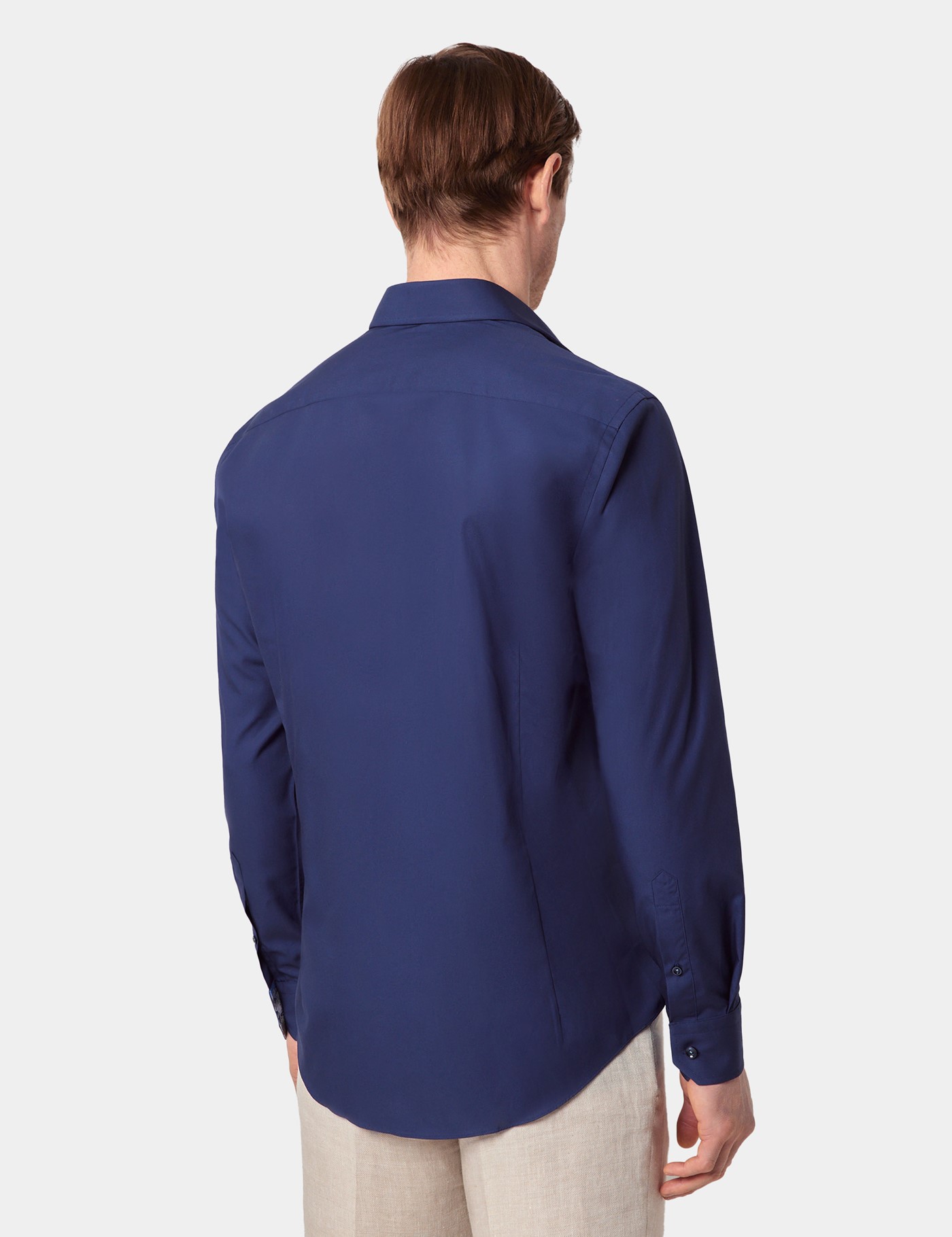 Hawes & Curtis Slim Fit Navy Curtis Shirt | Contrast Detail Size: XXXL image 4