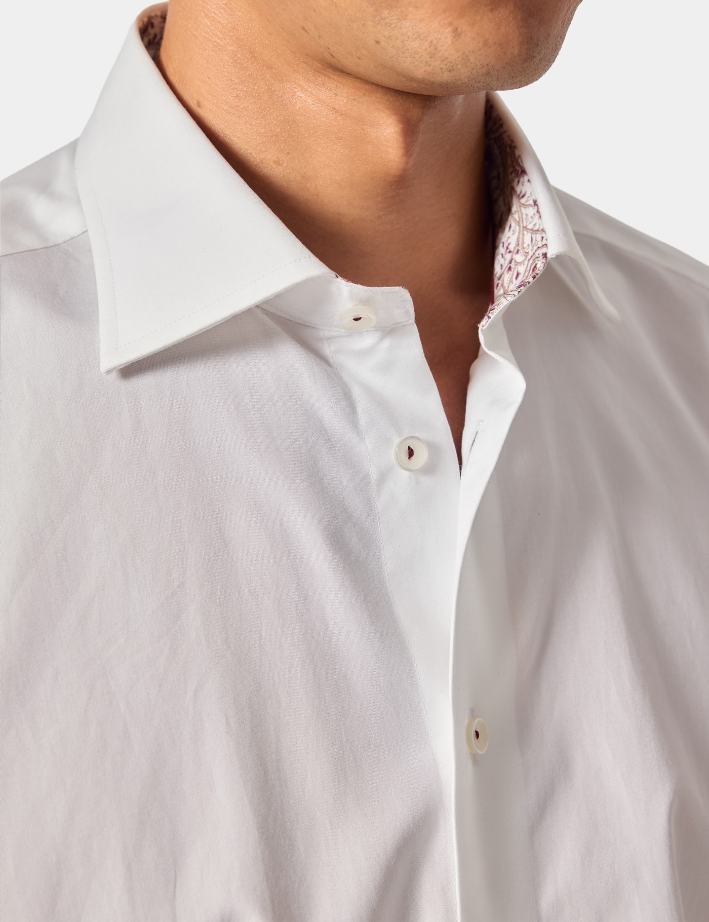 Hawes & Curtis Slim Fit White Curtis Shirt | Contrast Detail Size: XL image 2