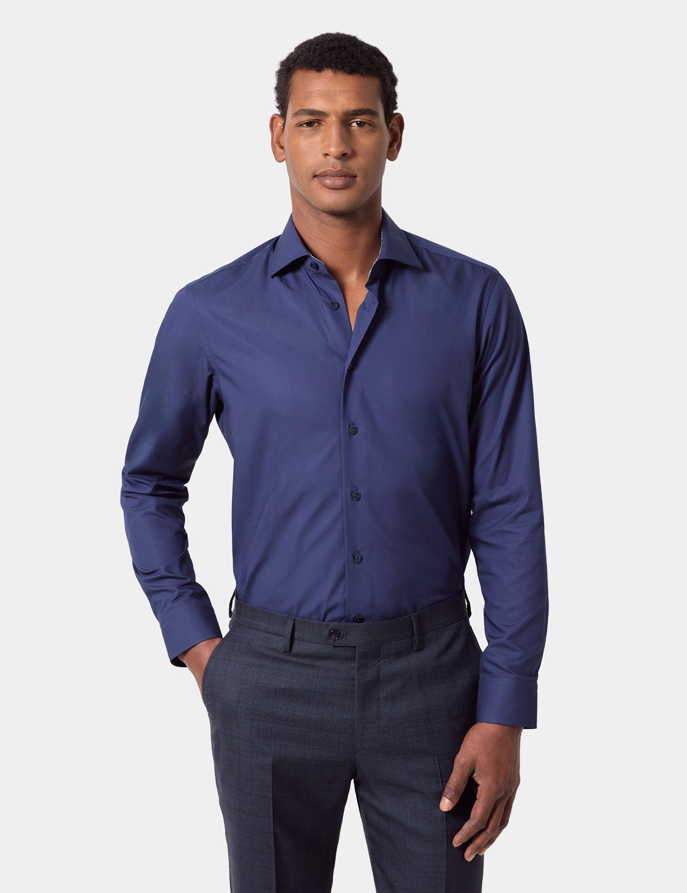 & Slim Fit Shirt Contrast Detail Long