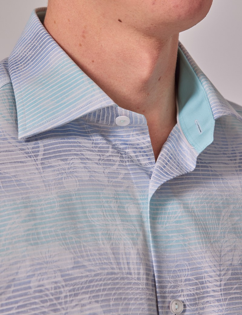 Men S Turquoise Jacquard Stripe Slim Shirt Hawes Curtis   PCSFG002 B60 181980 800px 1040px 