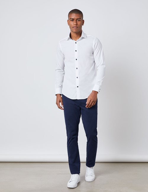 mens smart casual white shirt