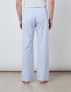 Men’s Blue & White Bi-Colour Stripe Cotton Pyjamas