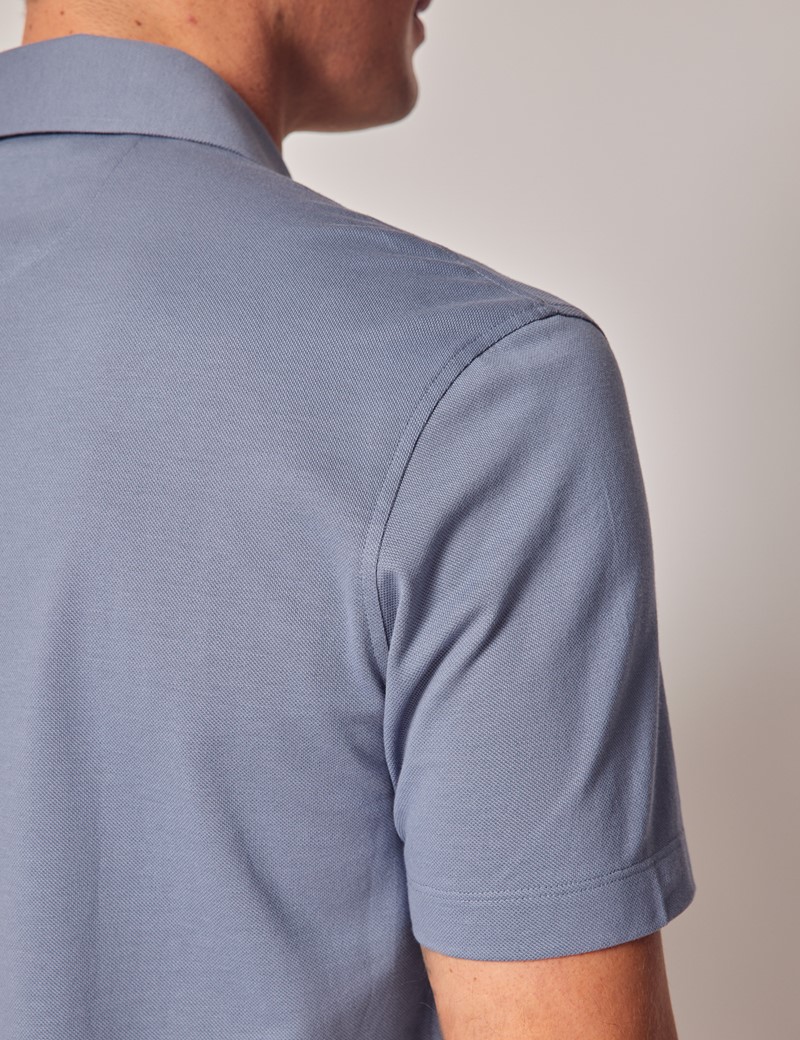 Hawes & Curtis Taupe Pique Slim Polo Shirt - Short Sleeve