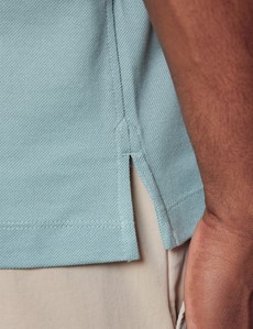 Kurzarm Poloshirt – Ägyptische Baumwolle – Mintgrün Piqué