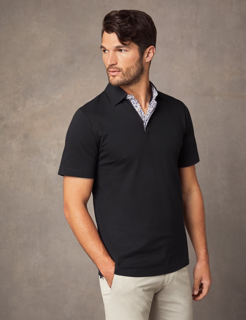 Download Men's Grey Mercerised Pique Cotton Polo Shirt - Short ...