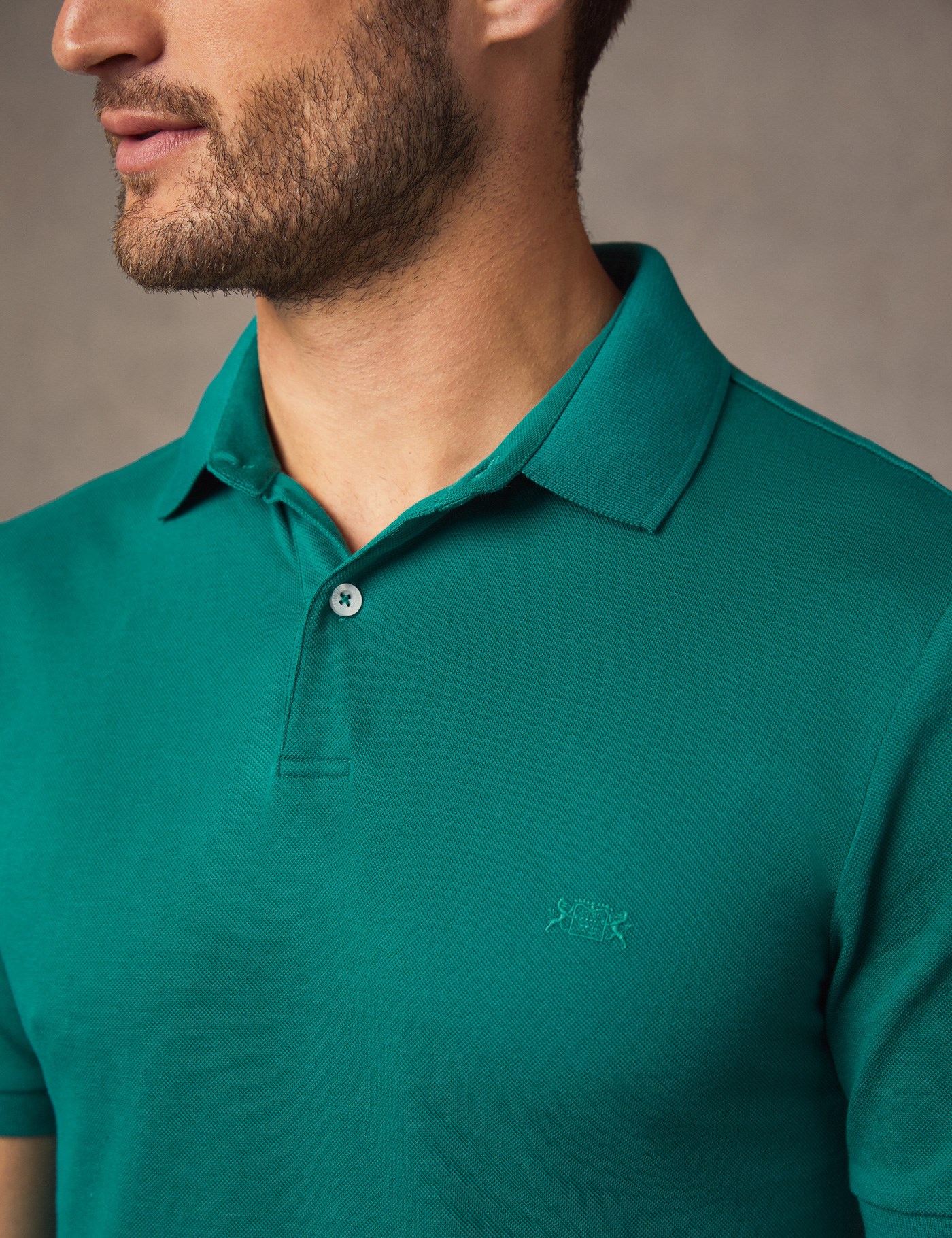 Download Men's Jade Mercerised Pique Cotton Polo Shirt With Ribbed ...
