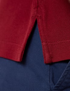 Rust Mercerised Egyptian Cotton Pique Short Sleeve Polo Shirt
