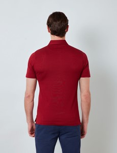 Rust Mercerised Egyptian Cotton Pique Short Sleeve Polo Shirt