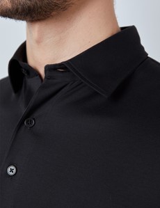 Charcoal Mercerised Egyptian Cotton Single Jersey Short Sleeve Polo Shirt