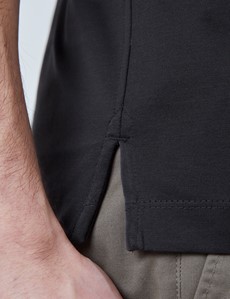 Charcoal Mercerized Egyptian Cotton Single Jersey Short Sleeve Polo Shirt