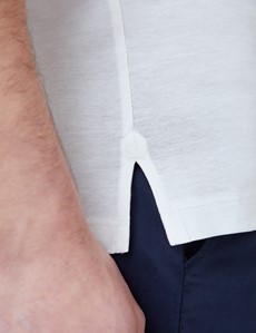 White Mercerized Egyptian Cotton Single Jersey Short Sleeve Polo Shirt