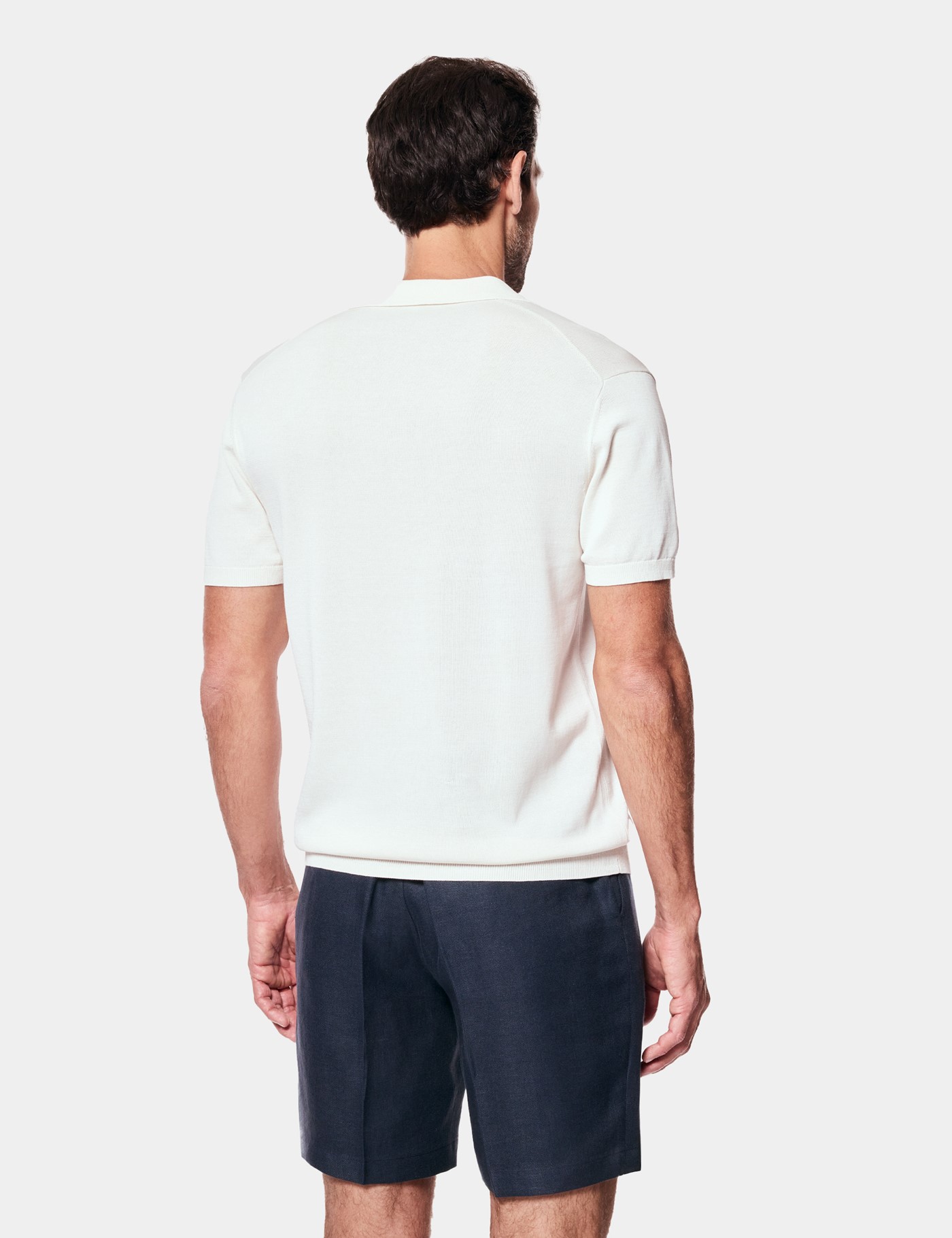 Hawes & Curtis Cream Premium Knit Polo Shirt Size: Small image 4