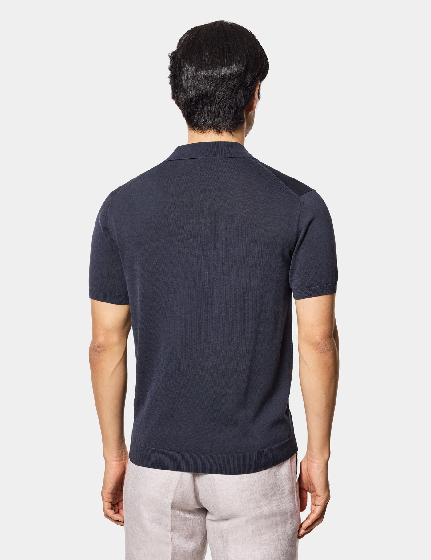 Hawes & Curtis Midnight Navy Premium Knit Polo Shirt Size: Large image 4
