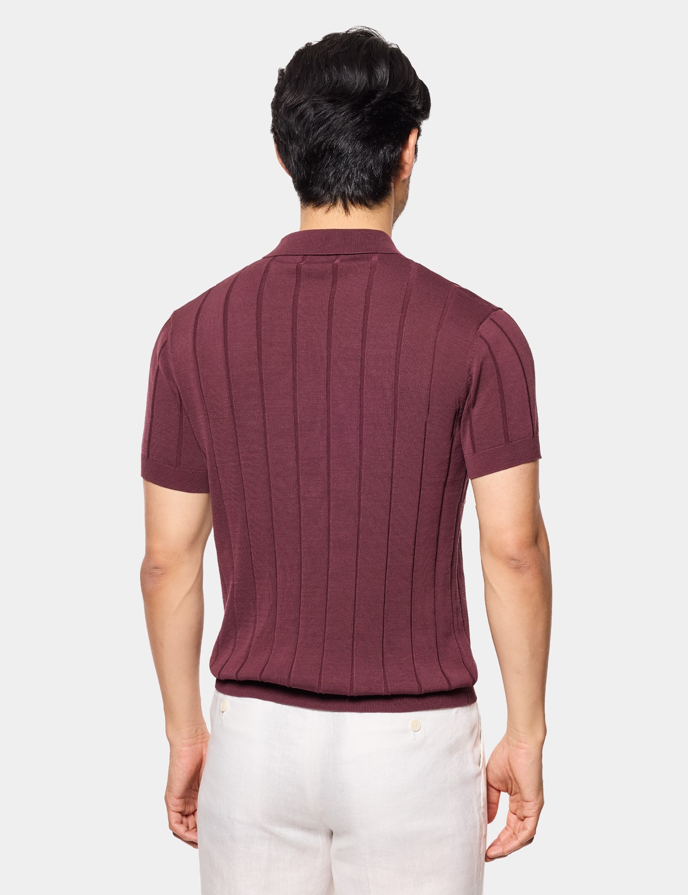 Hawes & Curtis Claret Premium Knitted Rib Polo Shirt Size: XL image 4