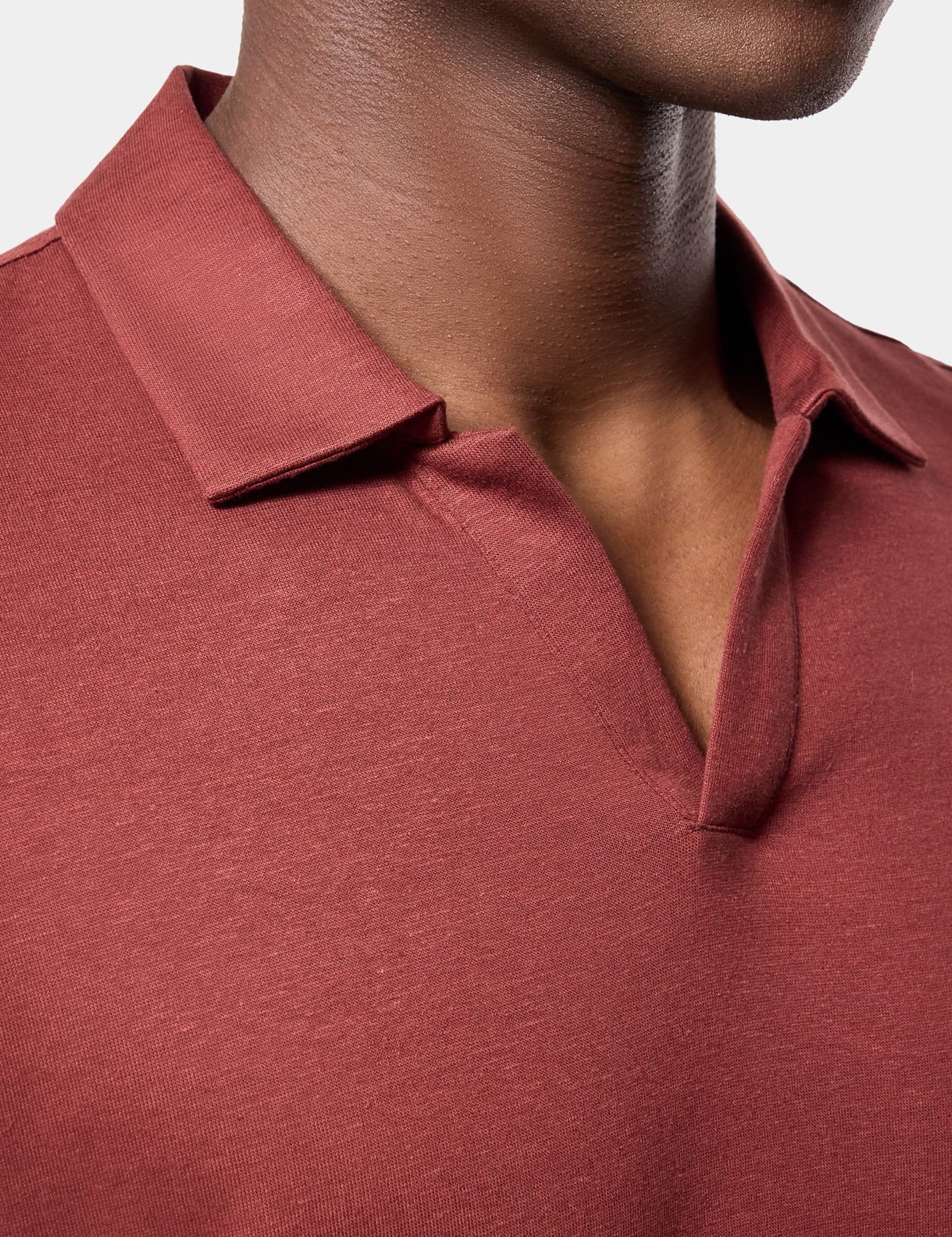Hawes & Curtis Rust Open Collar Polo Shirt Size: Small image 3