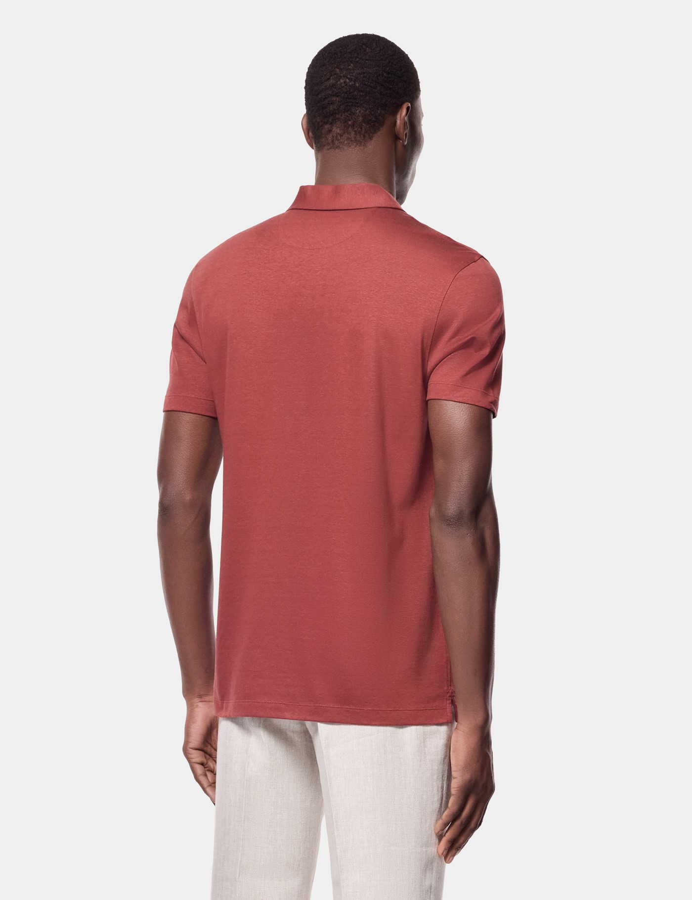 Hawes & Curtis Rust Open Collar Polo Shirt Size: Small image 4