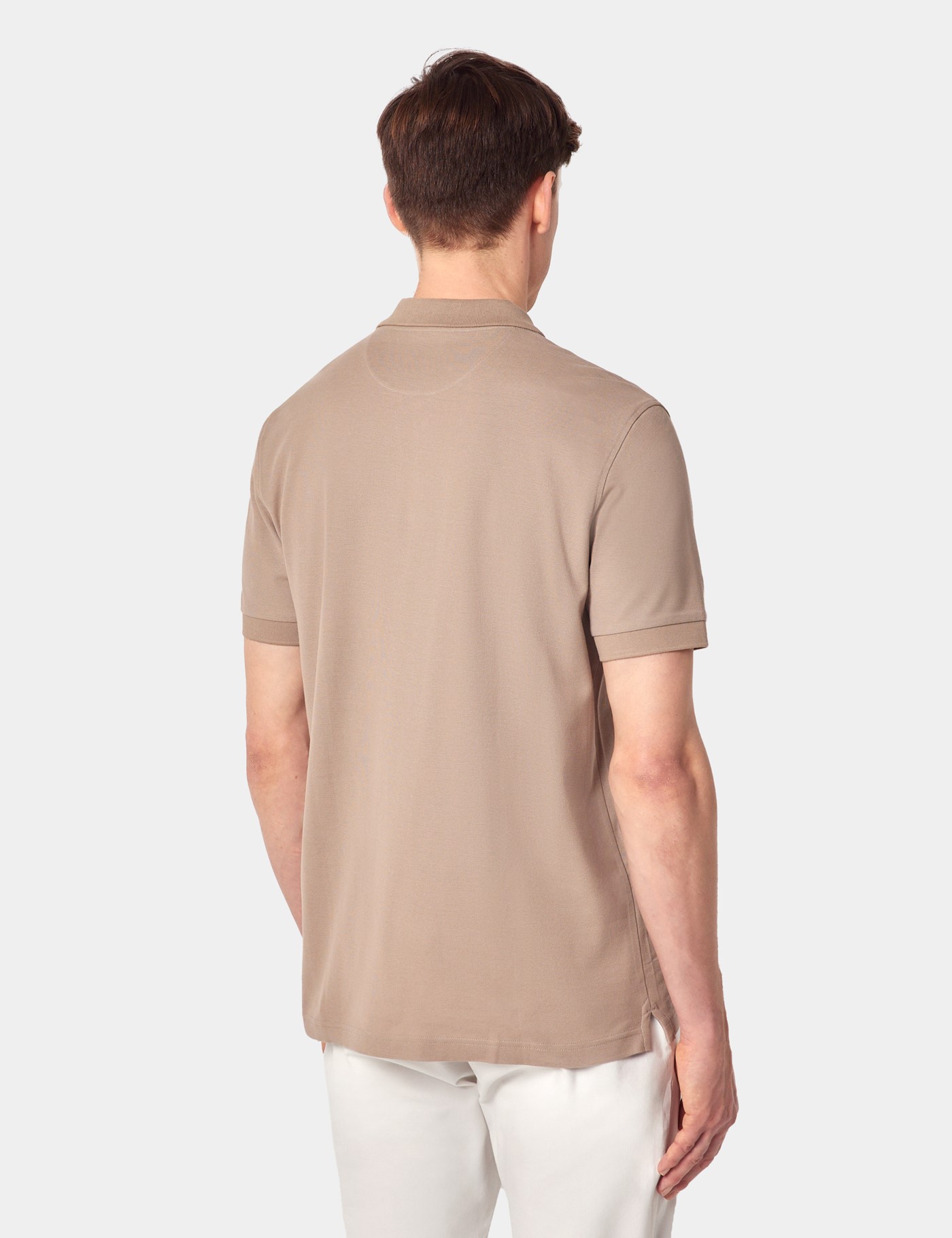 Hawes & Curtis Dark Beige Piqué Polo Shirt Size: XL image 4