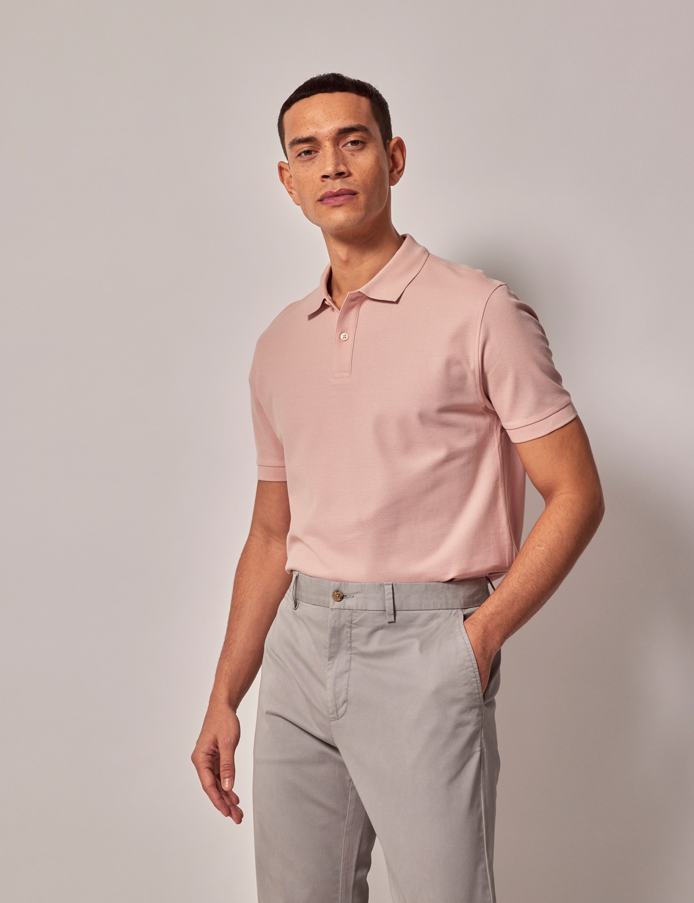 Hawes & Curtis Pink Piqué Polo Shirt Size: Large