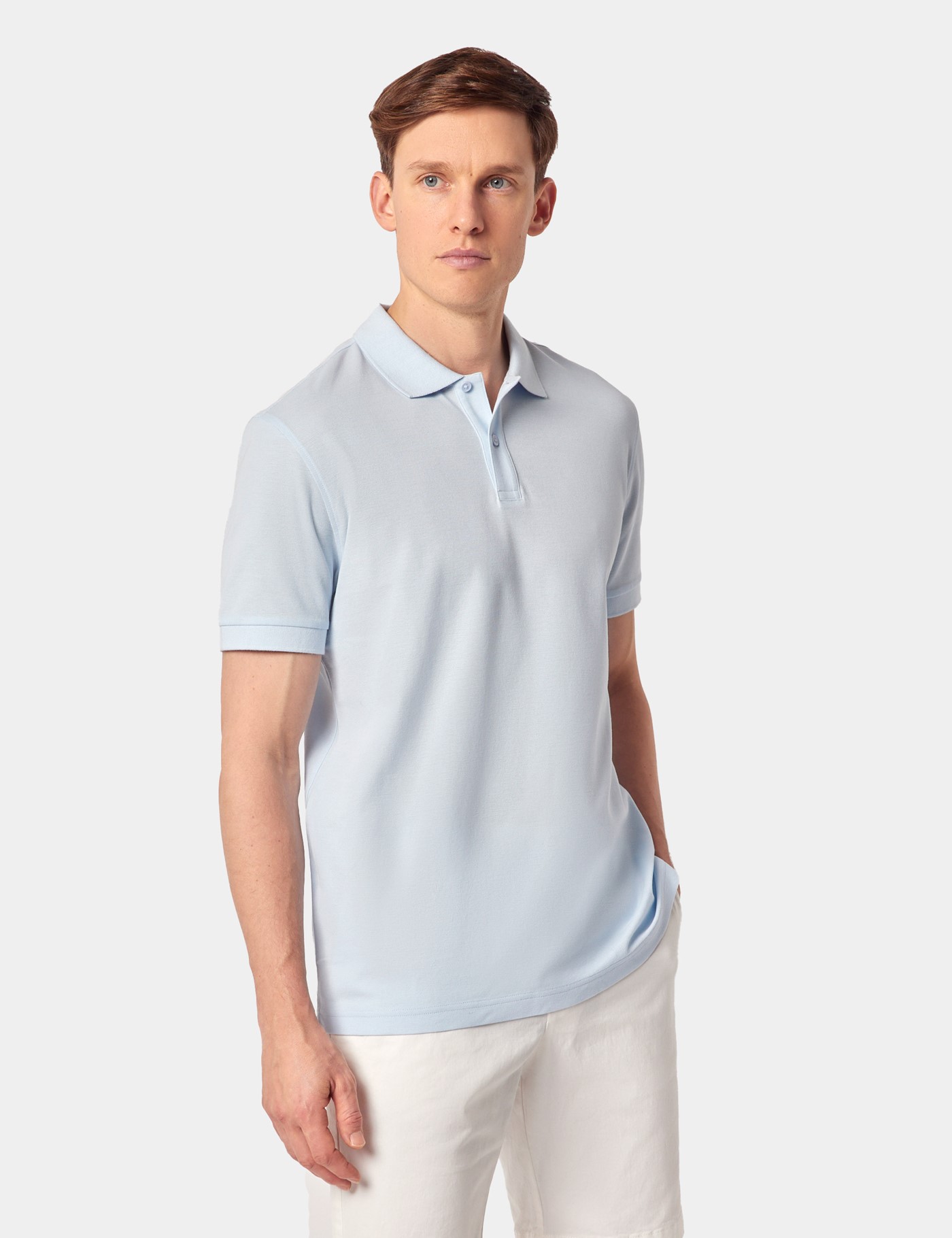 & Slim Fit Pale Polo Shirt