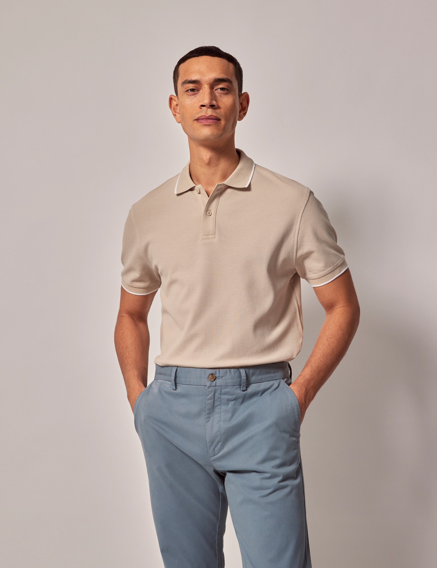 & Slim Fit Tipped Polo Shirt
