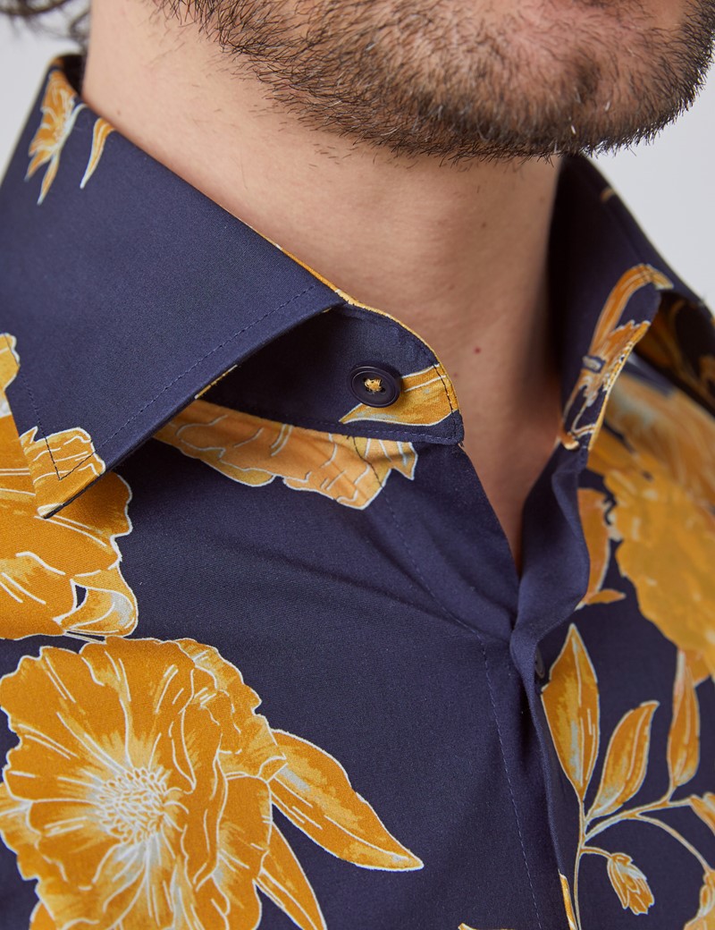 yellow slim fit shirt