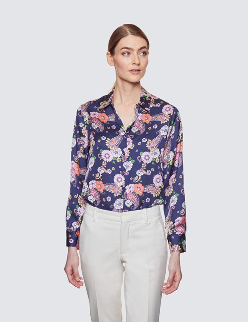 Ladies' Shirts Online  Buy Elegant 3 quarter and Short Sleeve Women's  Shirts - Hawes & Curtis