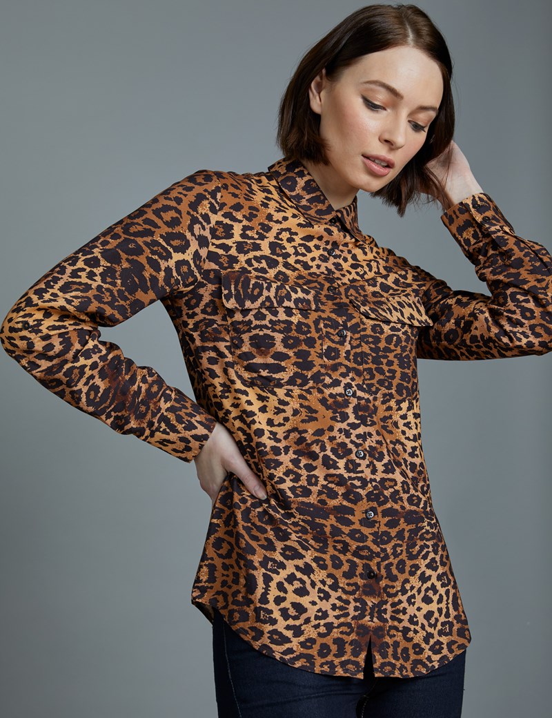 leopard print shirt womens uk