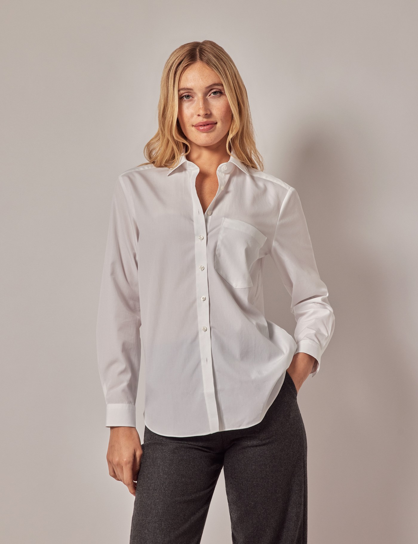 & Relaxed Fit Shirt Chest Pocket