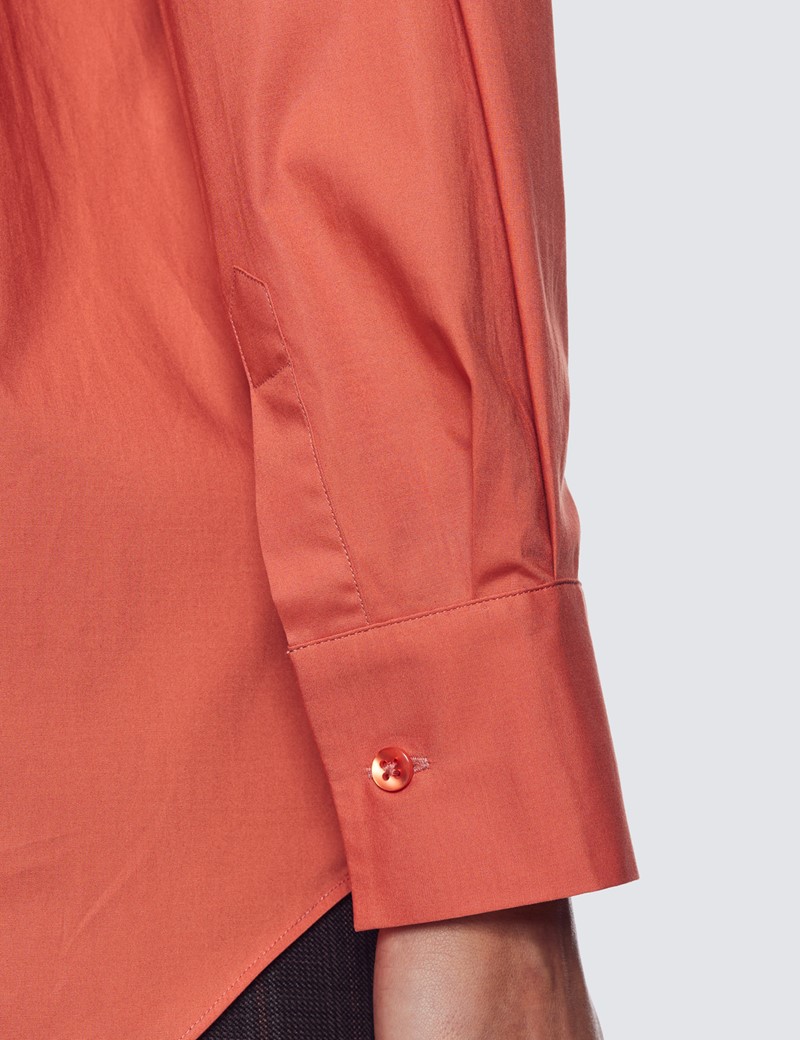 Women's Plain Burnt Orange Relaxed Fit Shirt | Hawes & Curtis