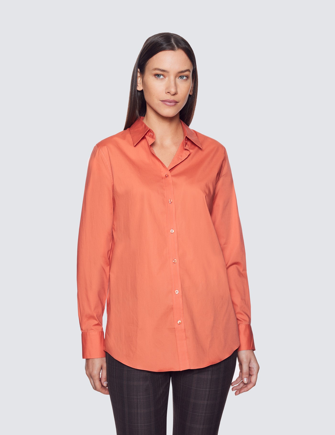Stylish Kuhl Womens Burnt Orange Henley Shirt - Size Large